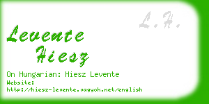 levente hiesz business card